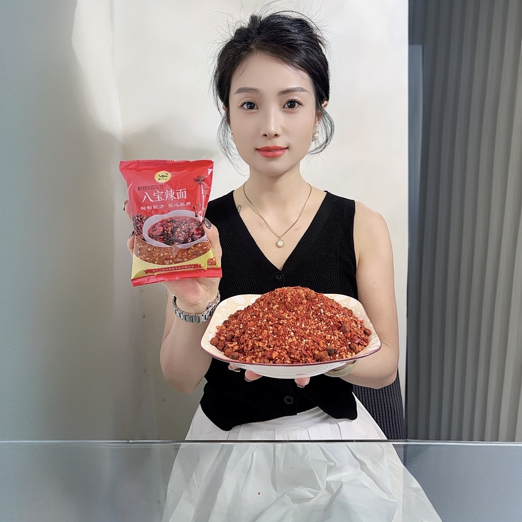 秦丹红陕西正宗兴平八宝辣子（夹馍伴侣）100g*5袋辣椒面辣椒粉