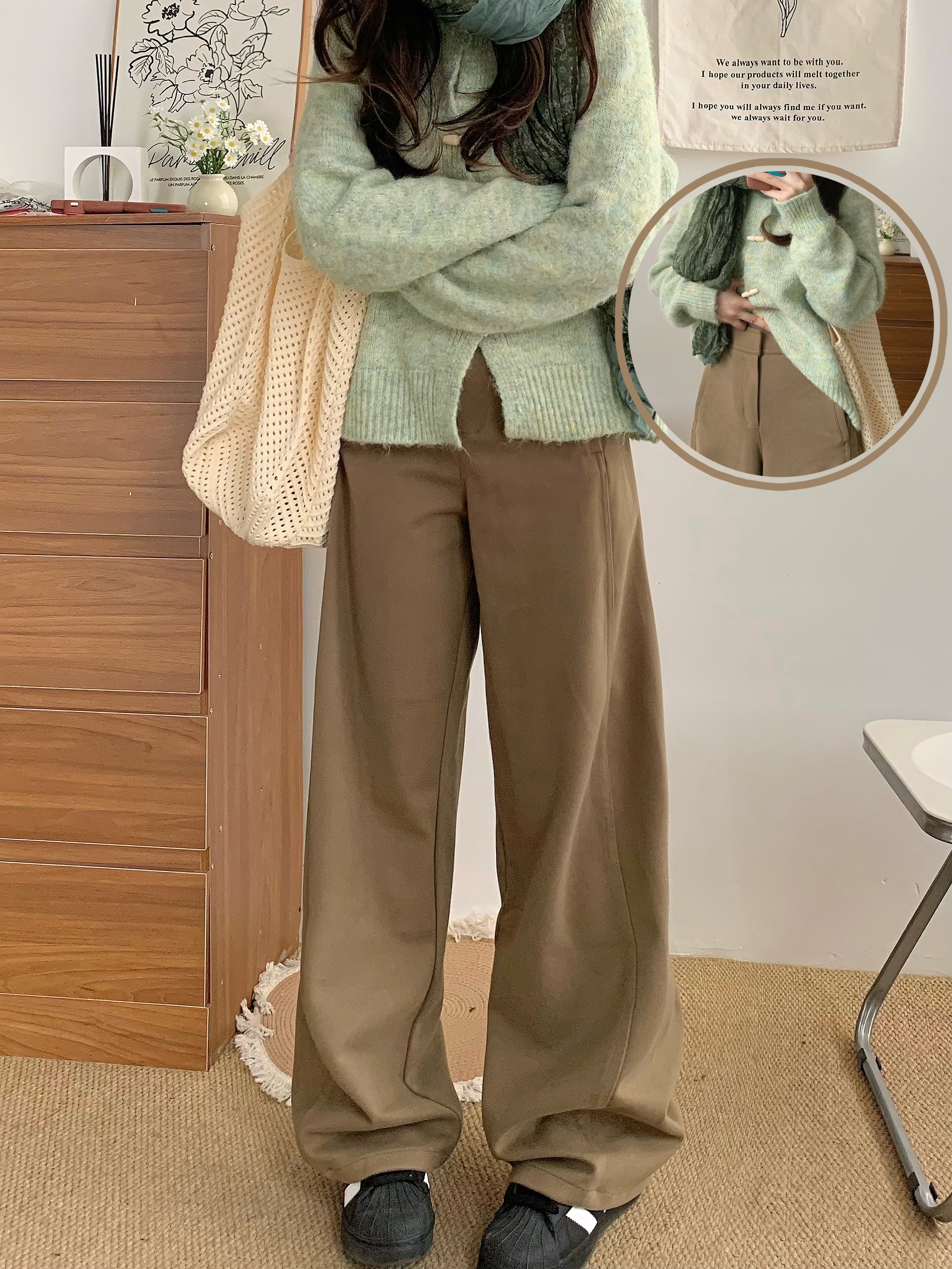 加加树西装裤【加厚毛呢】高定款加厚秋冬暗扣西装休闲裤垂感宽松