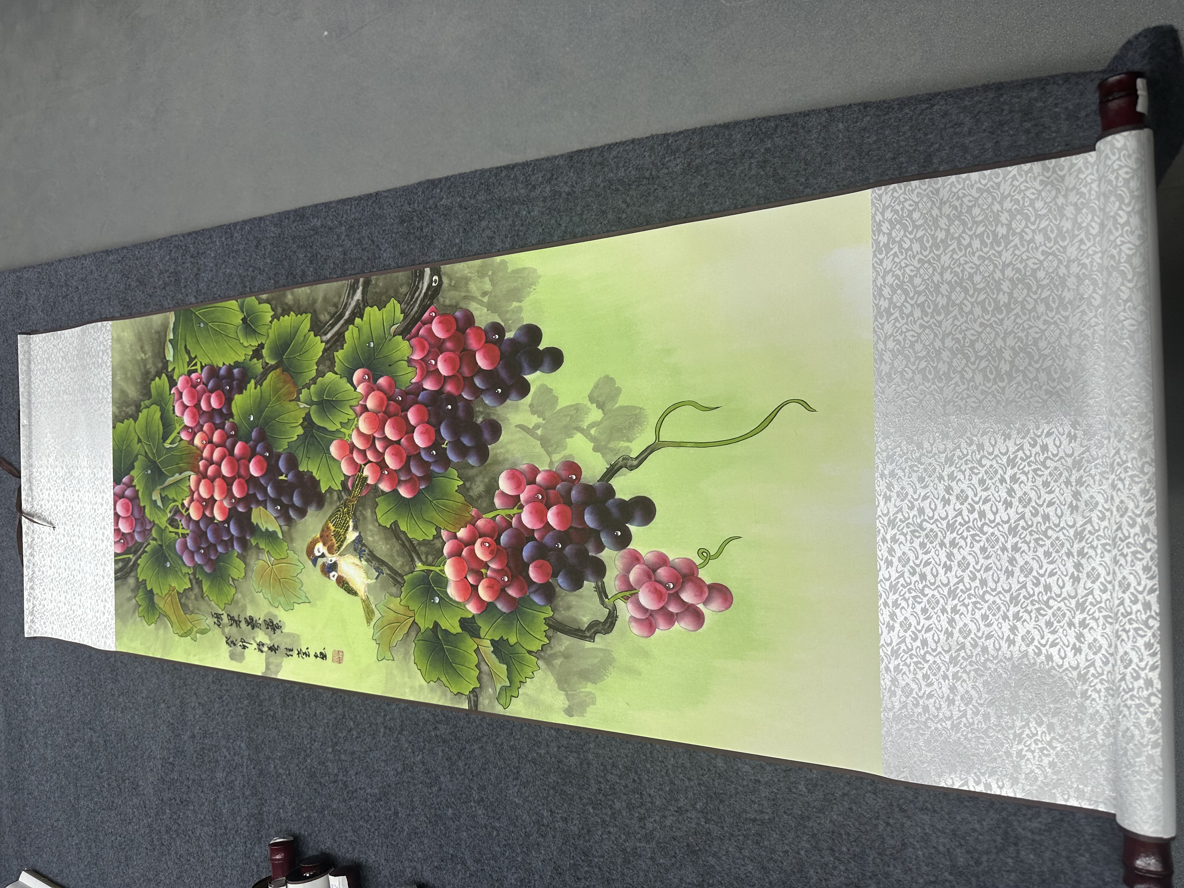 140*45（硕果累累）客厅茶室办公室高精复原软装挂画手工装裱