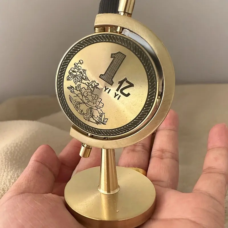 黄铜小目标一个亿转转摆件复古创意桌面工艺品客厅轻奢古风家用
