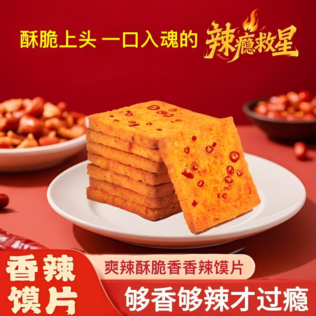 酥脆非油炸香辣烤馍片深夜解馋追剧必备休闲小零食川香香辣追剧