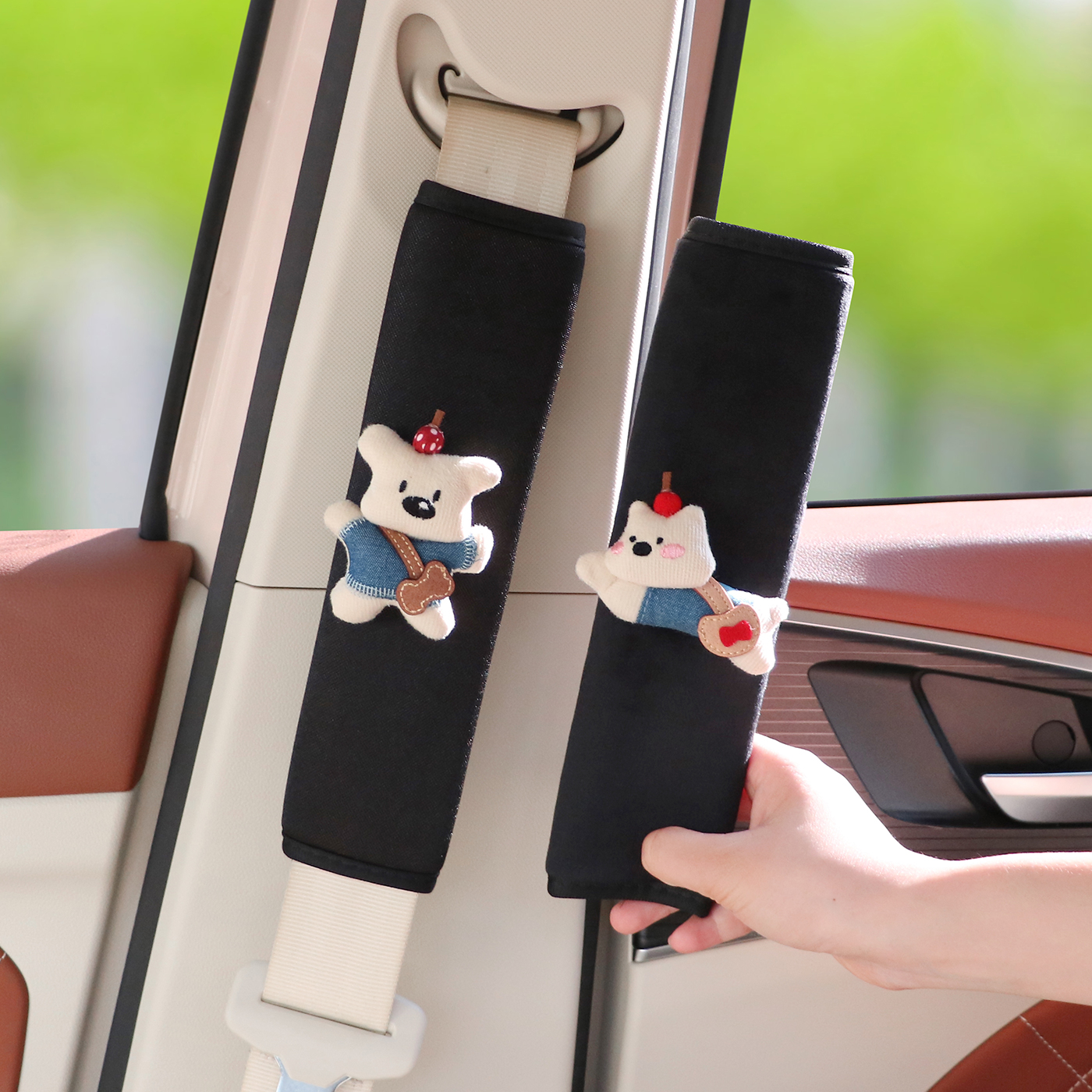 汽车安全带护肩套可爱一对女生车载防勒保险带防护套可爱车内装饰