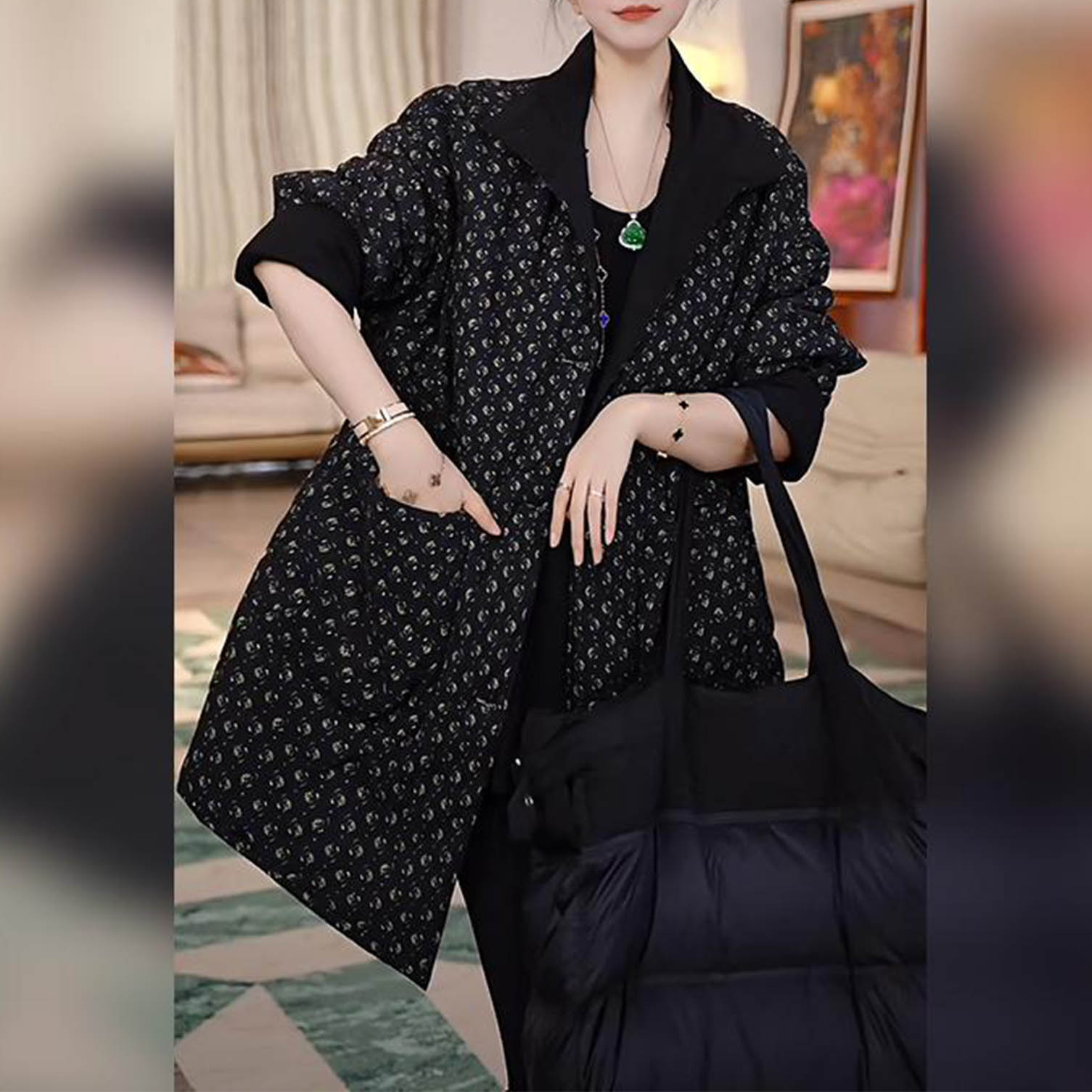 时尚百搭加厚保暖立领棉服外套秋冬新款洋气宽松显瘦双面穿棉衣女