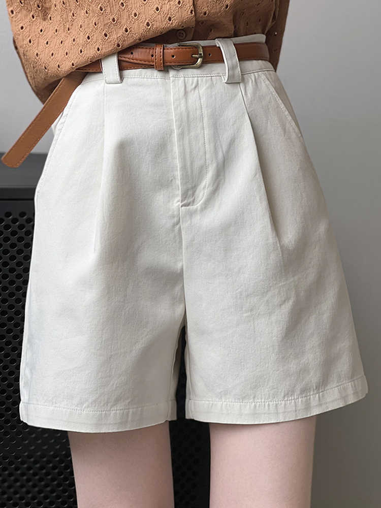 西装短裤女夏季薄款外穿小个子高腰宽松阔腿裤五分中裤休闲工装裤