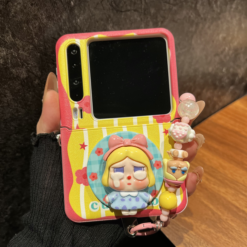 适用华为puraX典藏版折叠屏手机壳ins风卡通哭娃磁吸支架p50pocke