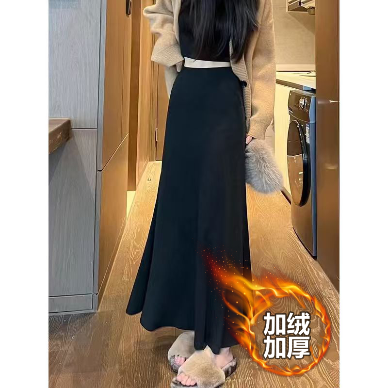 【加绒加厚】【两个裙长】秋冬鱼尾半身裙女2025新款高腰显瘦a字裙子