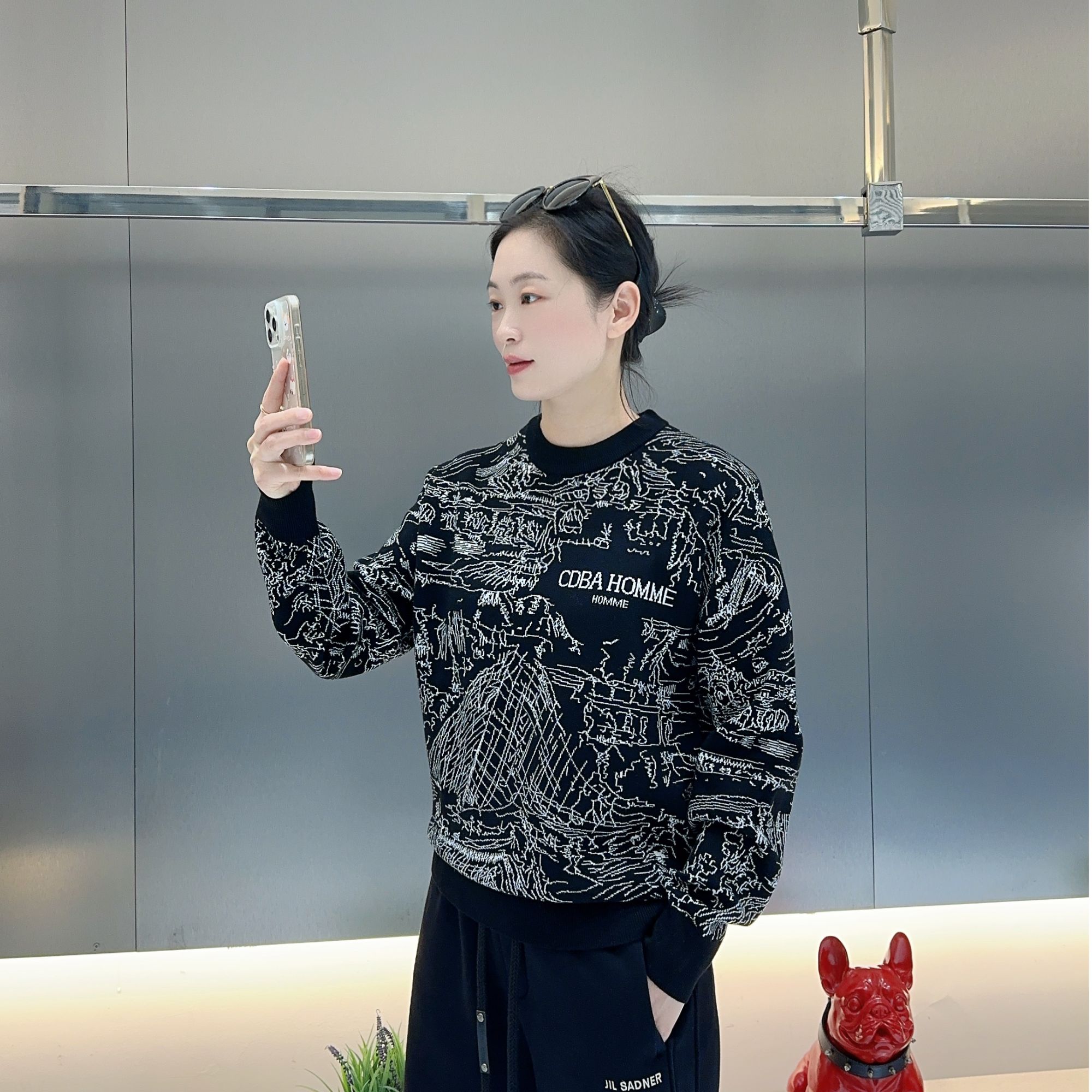 [周晓君男装】2025冬款欧货男士帅气轻奢时尚休闲百搭羊毛针织卫衣