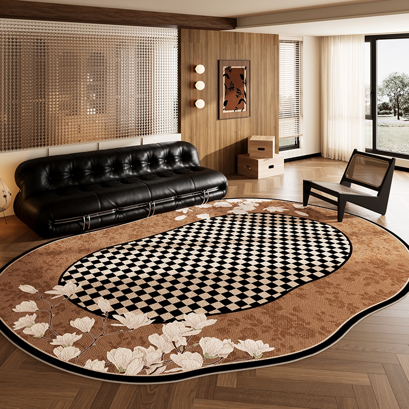 客厅地毯复古中古风异形不规则温馨房间布置沙发地垫子卧室床边毯