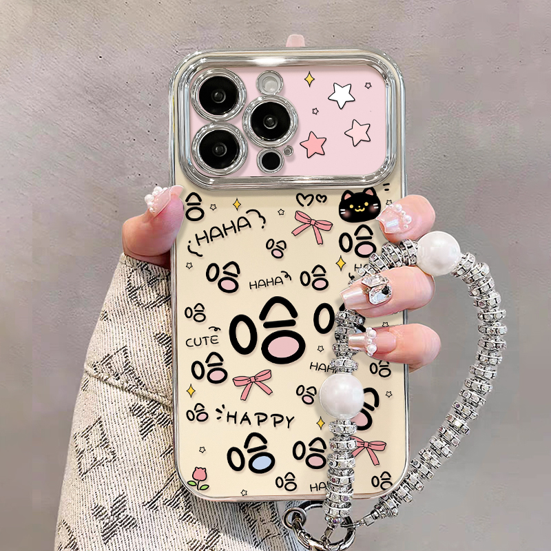 满屏哈哈适用苹果15华为vivo/oppo小米iPhone16电镀大视窗手机壳