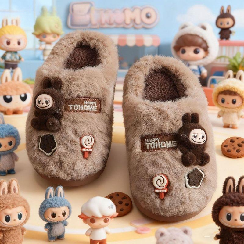 拉布布儿童棉拖鞋男童2025冬季新款女童室内家居男孩保暖棉鞋拖鞋