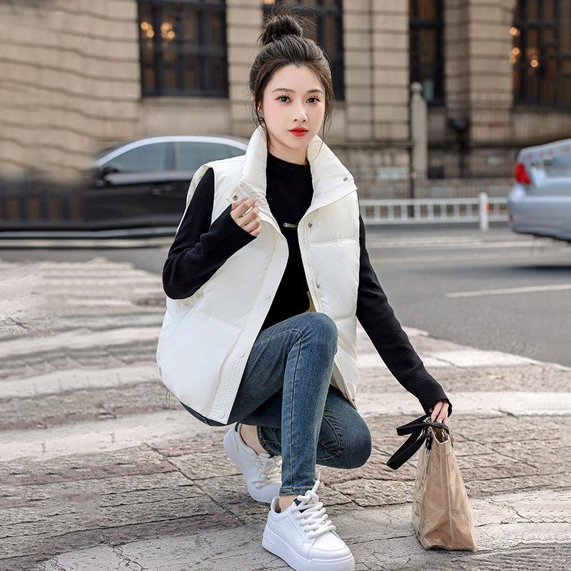 短款外穿宽松韩版时尚百搭立领加厚保暖女士秋冬季马甲短款薄款