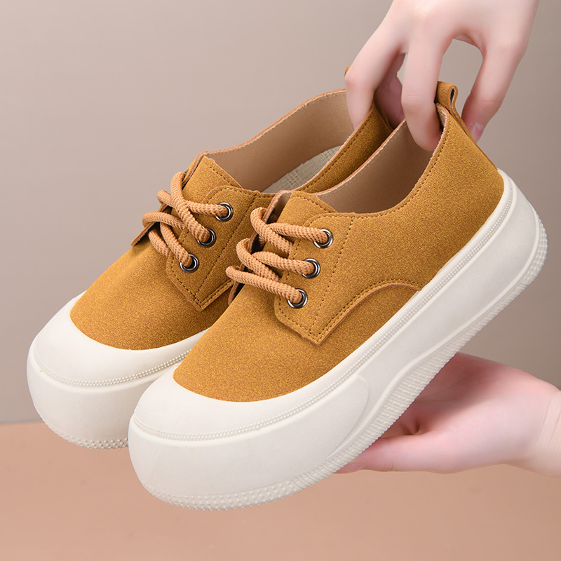 网红休闲鞋潮流厚底时尚勃肯鞋2025春季新款时尚百搭小白鞋乐福鞋