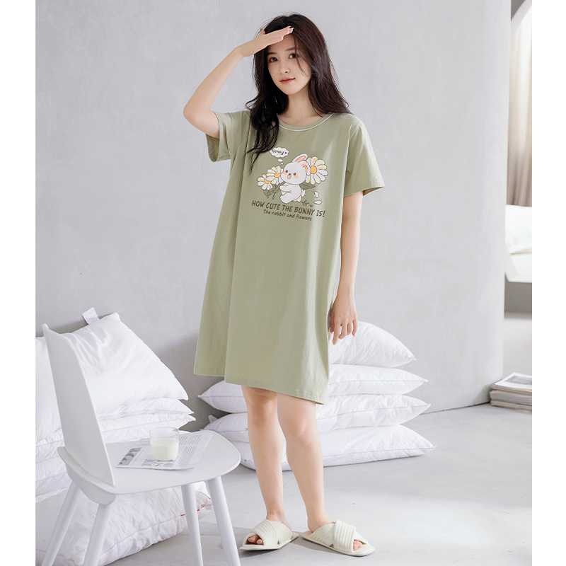芬腾睡裙女卡通薄款短袖睡衣夏款可爱短裙系列换季春夏款