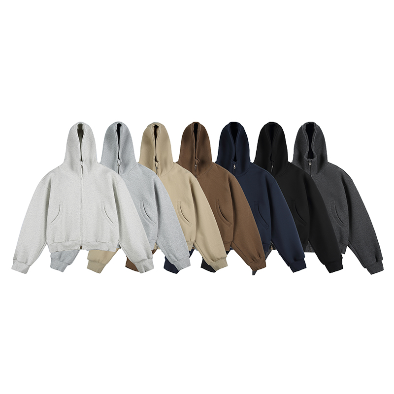 春季新品clean fit连帽开衫卫衣男女情侣款短款外套休闲上衣