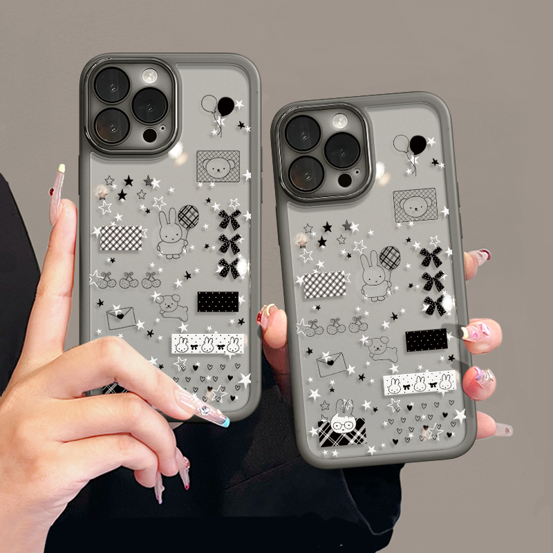 星星米菲兔适用苹果17pro手机壳16pm金属镜框华为p荣耀小众小米15