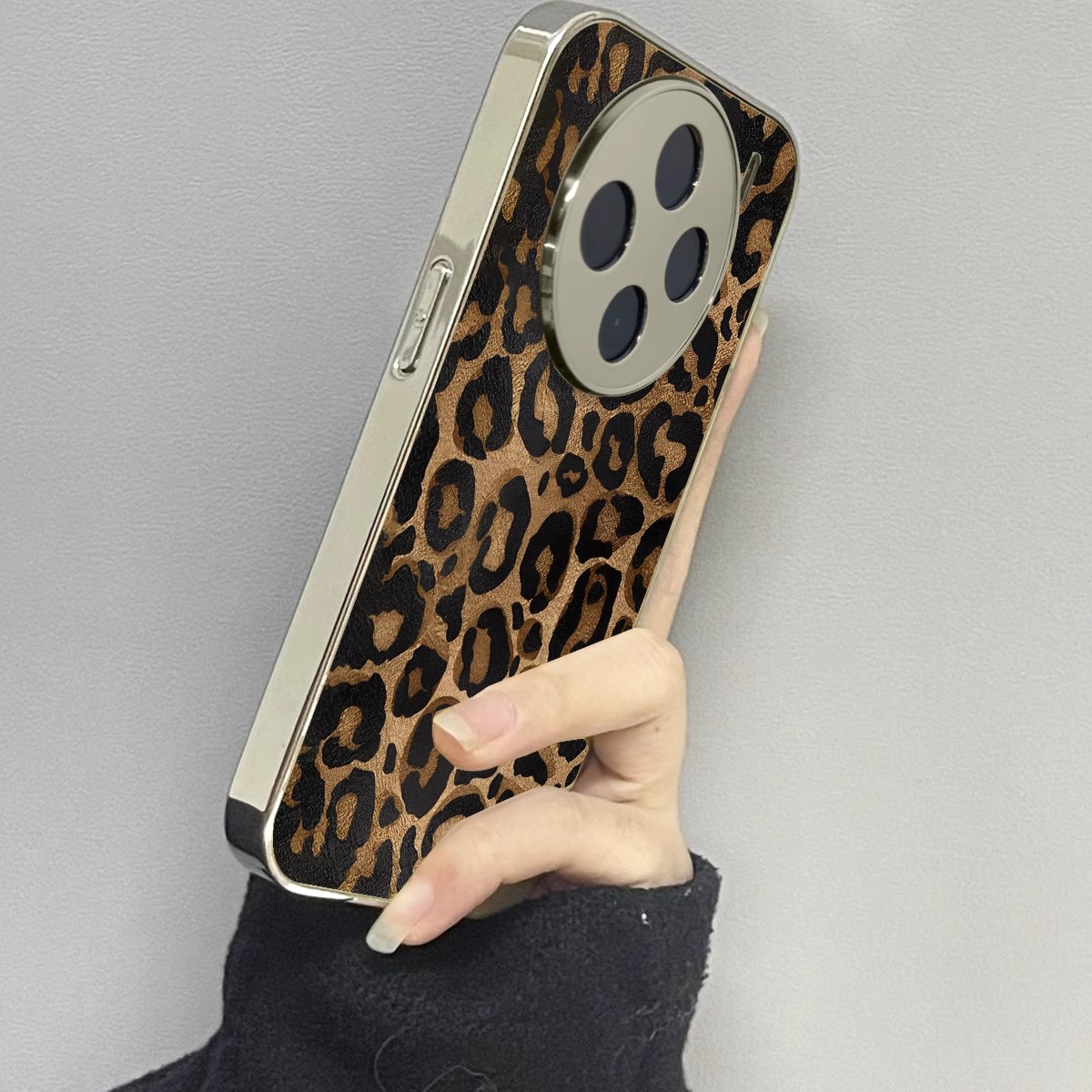 棕色豹纹适用vivox200手机壳x100ultra新款x90x80pro高级感x70s19