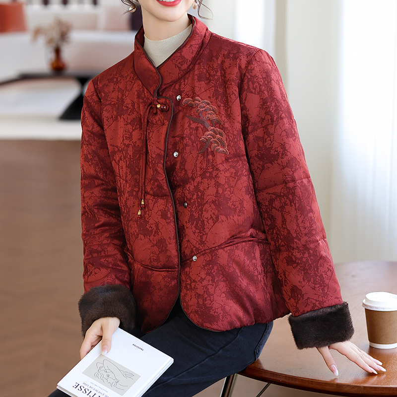 妈妈装冬季棉服2025新款中老年棉衣外套本命年棉袄女绵羊毛夹棉