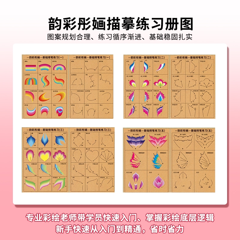 韵彩彤婳面部彩绘定位练习板11张加1张透明板（不包含课程）
