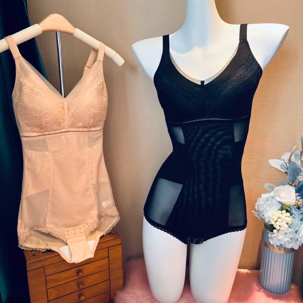 外贸薄韩单夏季薄款收腹美体塑身连体衣无钢圈托胸侧收聚拢吊带女