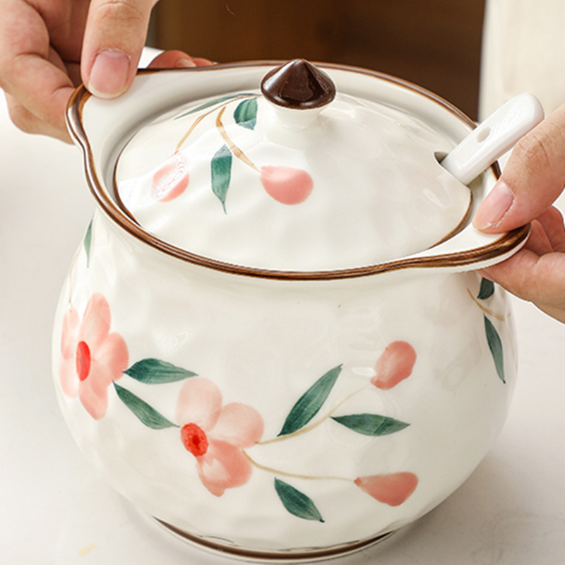 陶瓷猪油罐家用辣椒油罐子油盆厨房专用调味罐盐罐调料罐油泼辣子