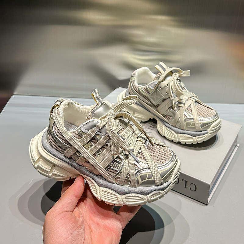 女童运动鞋网面透气百搭春季新款儿童鞋子女男童老爹鞋小学生网鞋