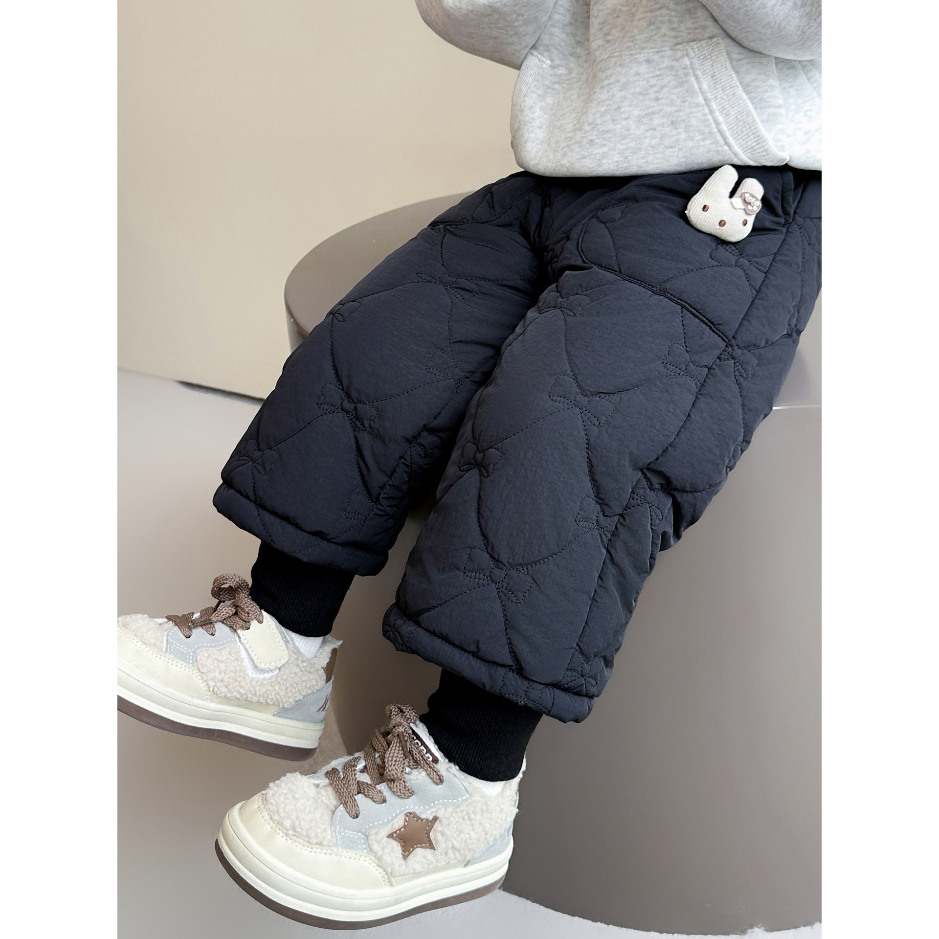 女童裤冬季儿童一条过冬加绒裤子2025新款宝宝假两件束脚保暖裤