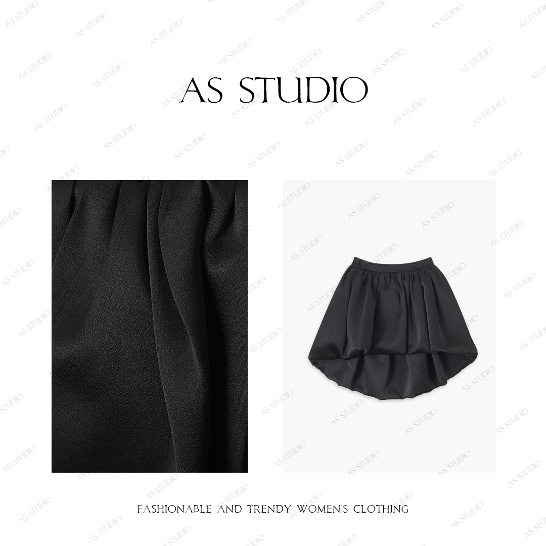 【AS香赫裙】25新赫本风不规则百搭防走光花苞蓬蓬裙AS25CBQ3602