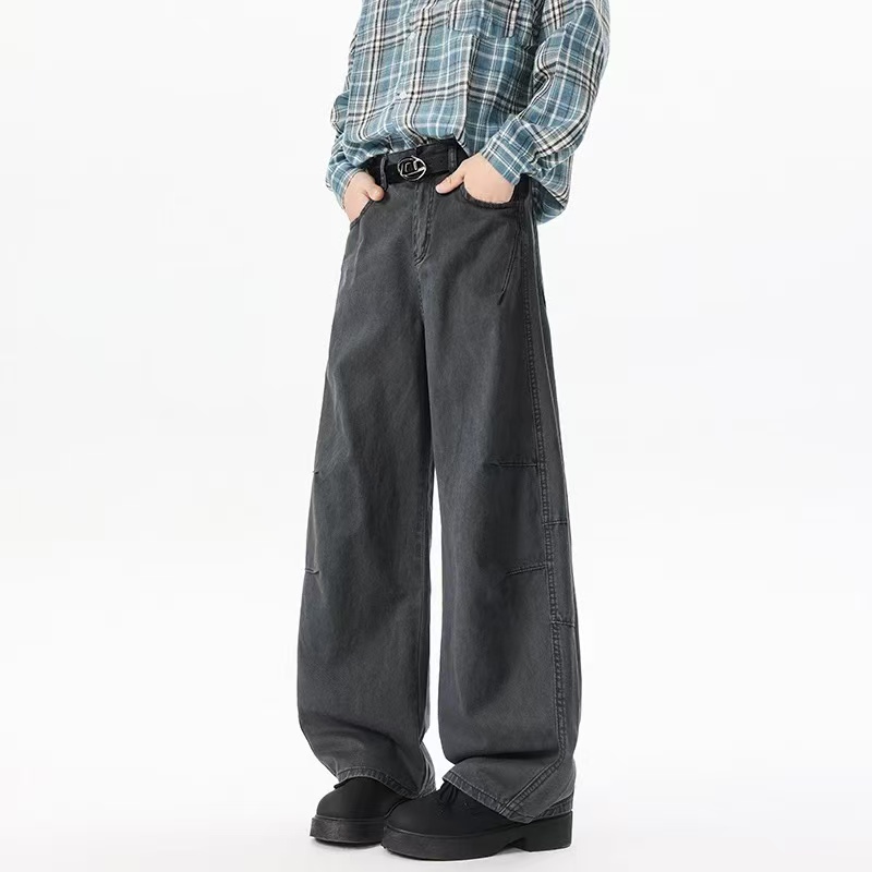 春夏新款美式弯刀休闲裤男潮牌高街潮流高级感宽松直筒vibe阔腿裤