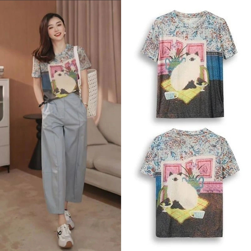 2516#高贵上档次小衫2025新款潮流气质时尚显瘦网纱打底衫上衣