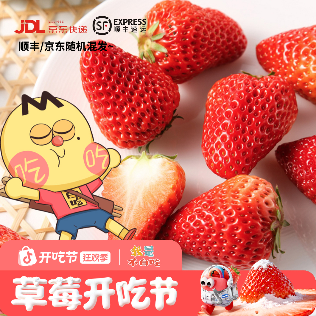 【草莓开吃】我是不白吃 年终促 正宗丹东红颜99牛奶大草莓现摘现发