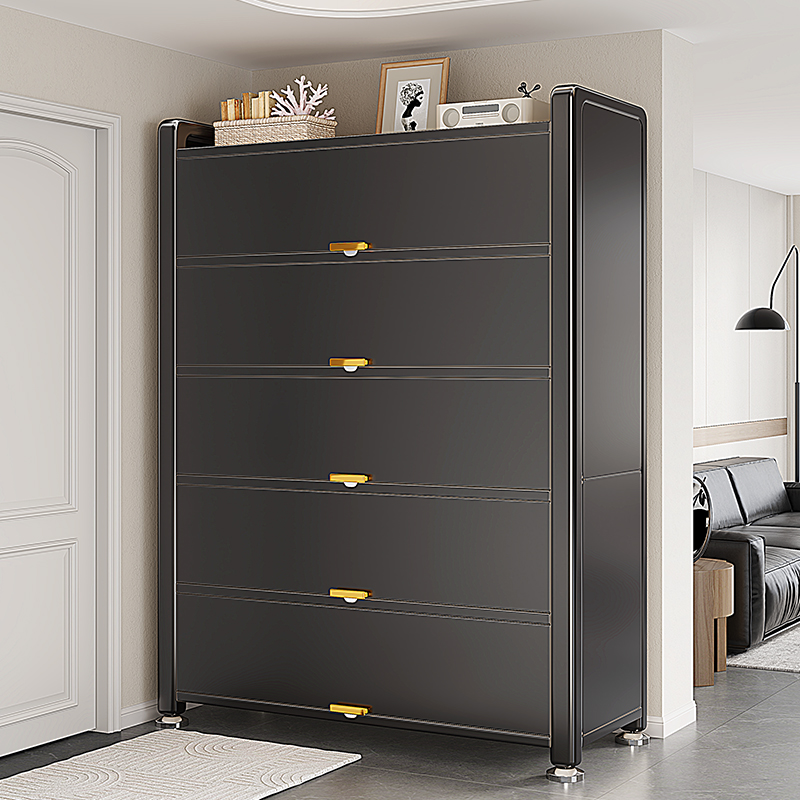 帅仕钢制鞋柜家用门口入户玄关收纳柜一体靠墙大容量储物防尘鞋架