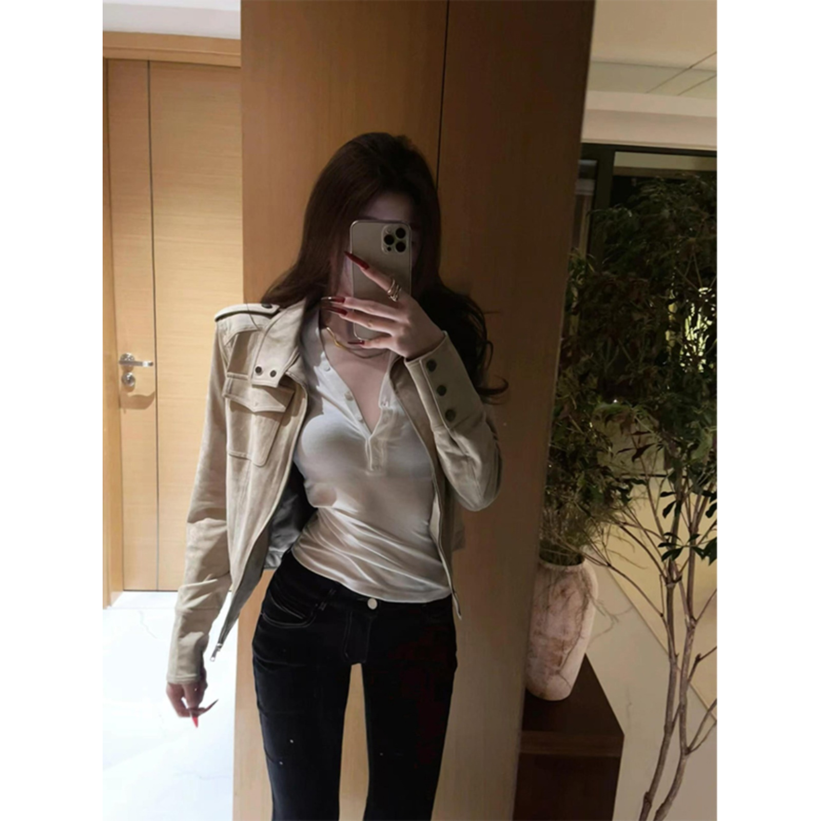 外套女2025早秋美式复古减龄显瘦短款夹克韩版休闲百搭长袖上衣