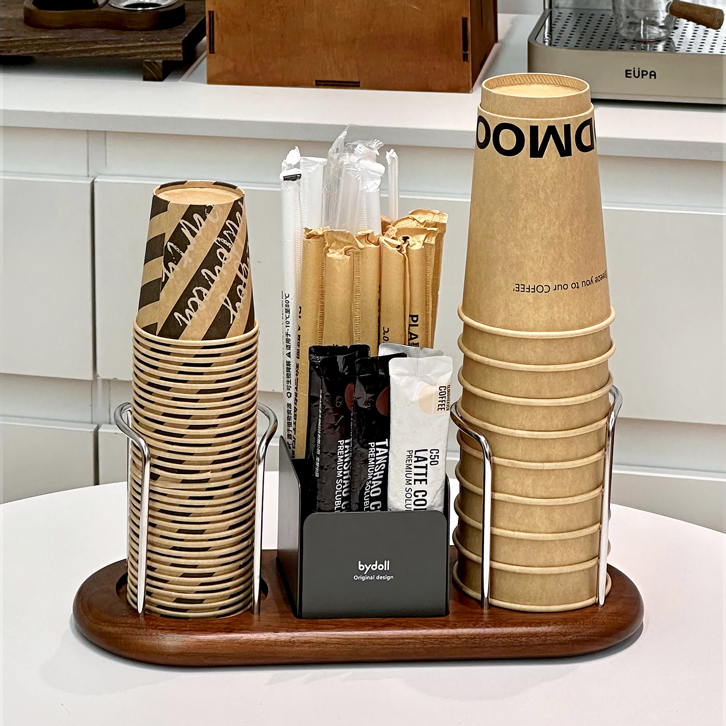 一次性杯子取杯器中古风咖啡角桌面茶杯纸杯水杯倒挂置物架杯架子