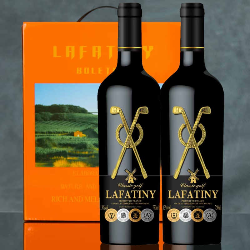 （双支礼袋）高尔夫干红葡萄酒16.5度750ML过年春节送礼年货节