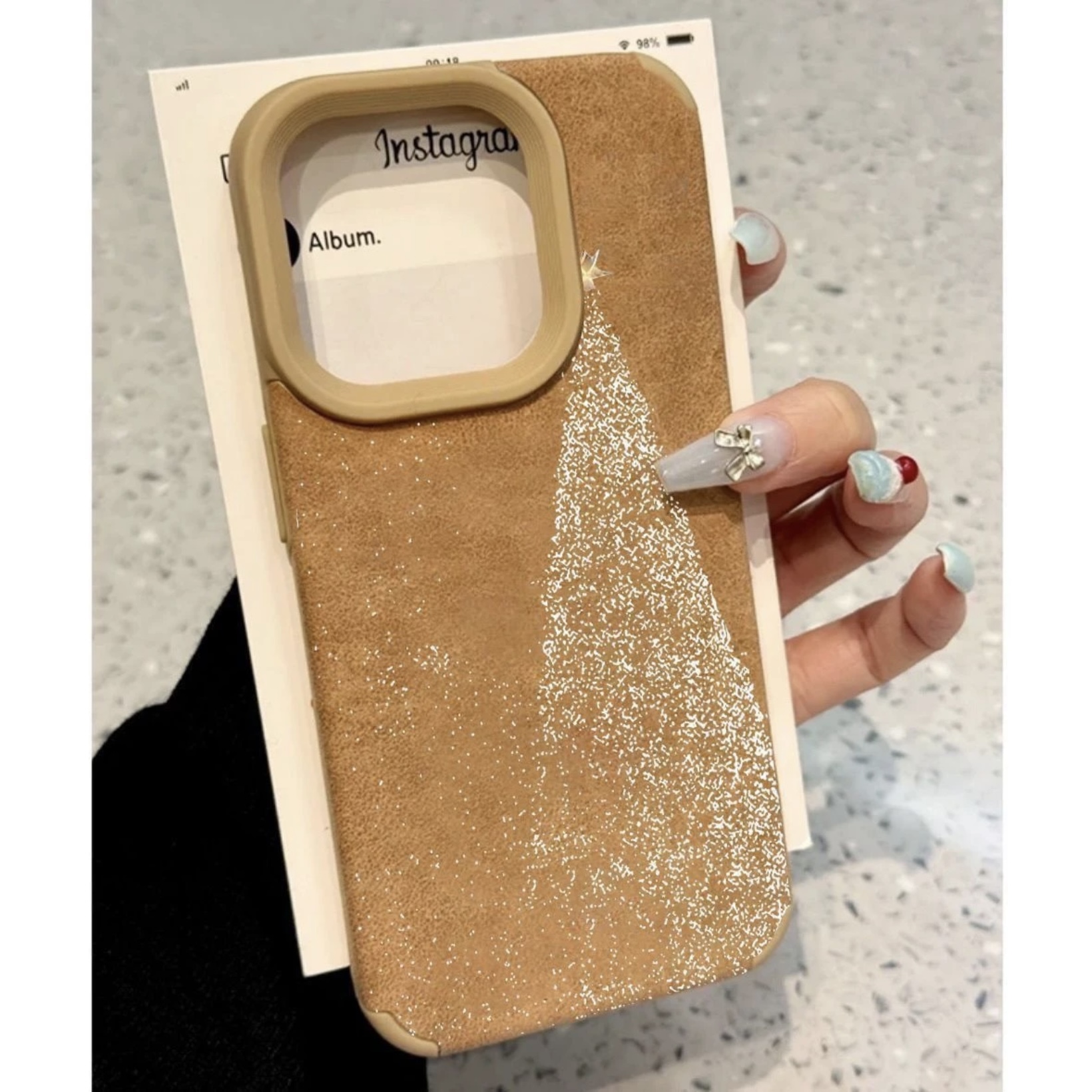 欧克里里白点圣诞树翻毛皮秋冬适用苹果17/16手机壳华为vivo小米o