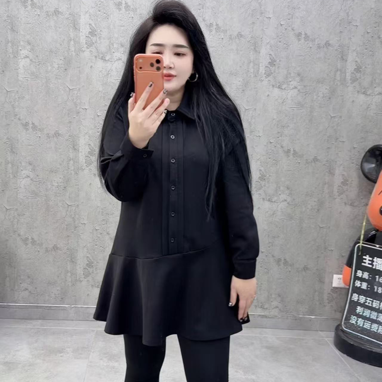 欧货休闲显瘦气质翻领收腰单排扣中长连衣裙