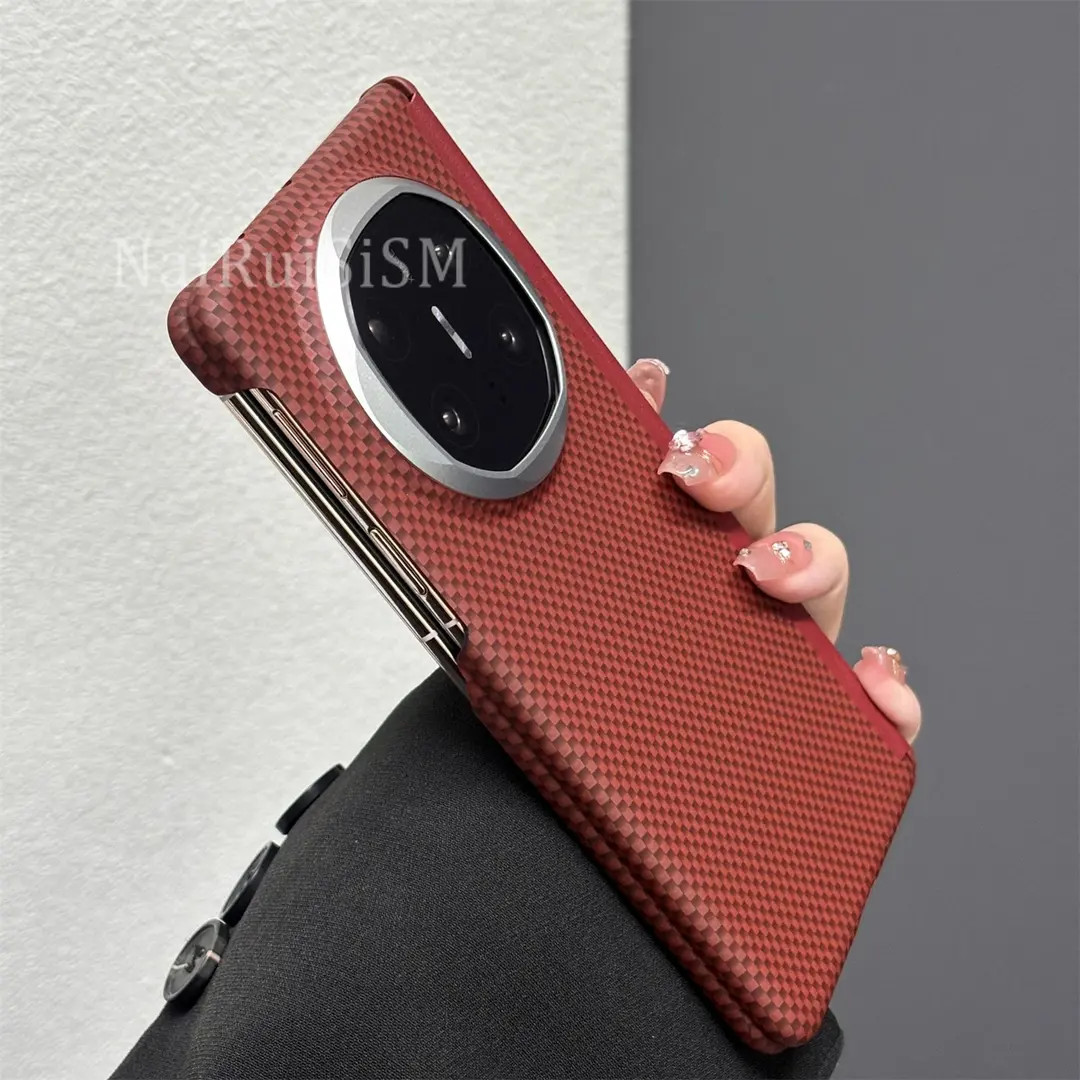 超薄火星碳纤维纹理适用华为matex6折叠屏手机壳x5典藏版x3双边硬