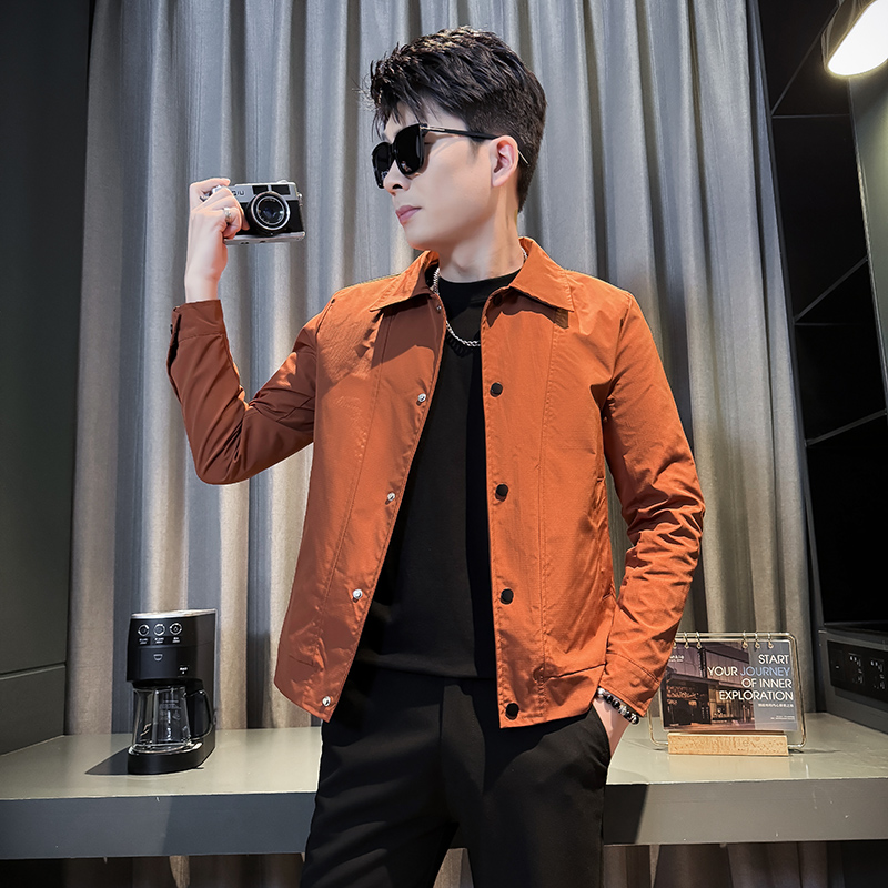 翻领夹克外套男款时尚洋气男装春秋款2025新款男士高级感休闲上衣