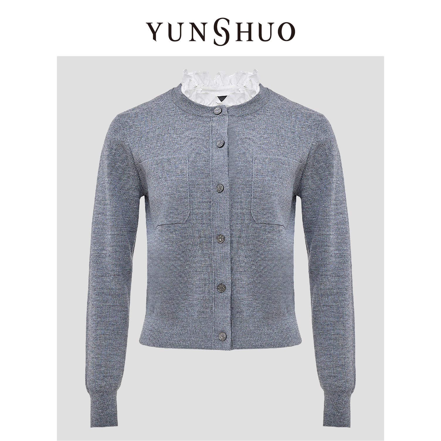 允硕新品时尚气质女装百搭欧尼韩系简约气质针织开衫外套729268