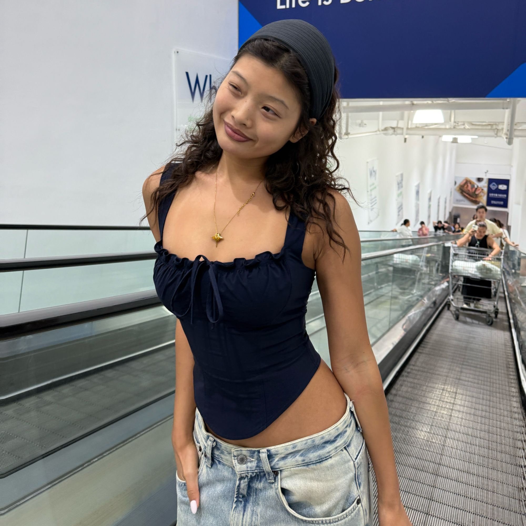 【Fcii】甜酷方领短款修身吊带背心 H5S3089