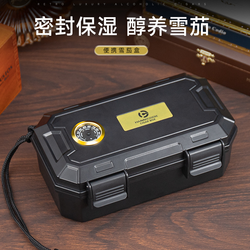 缘百年高档雪茄便携盒密封防水创意双层大容量十支装雪茄保湿盒