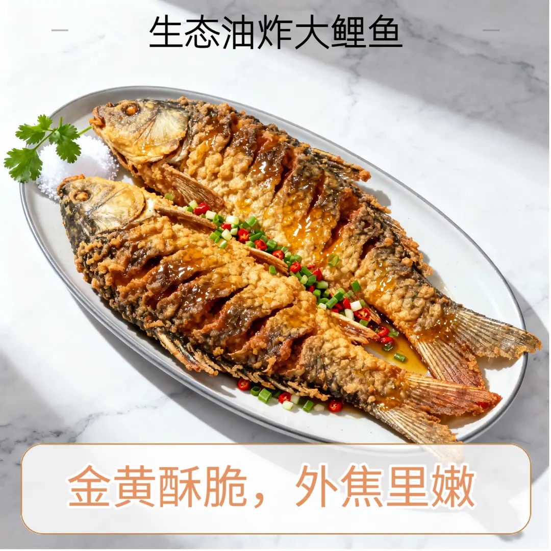 黄河大鲤鱼高温油炸加热即食美味多汁适合待客
