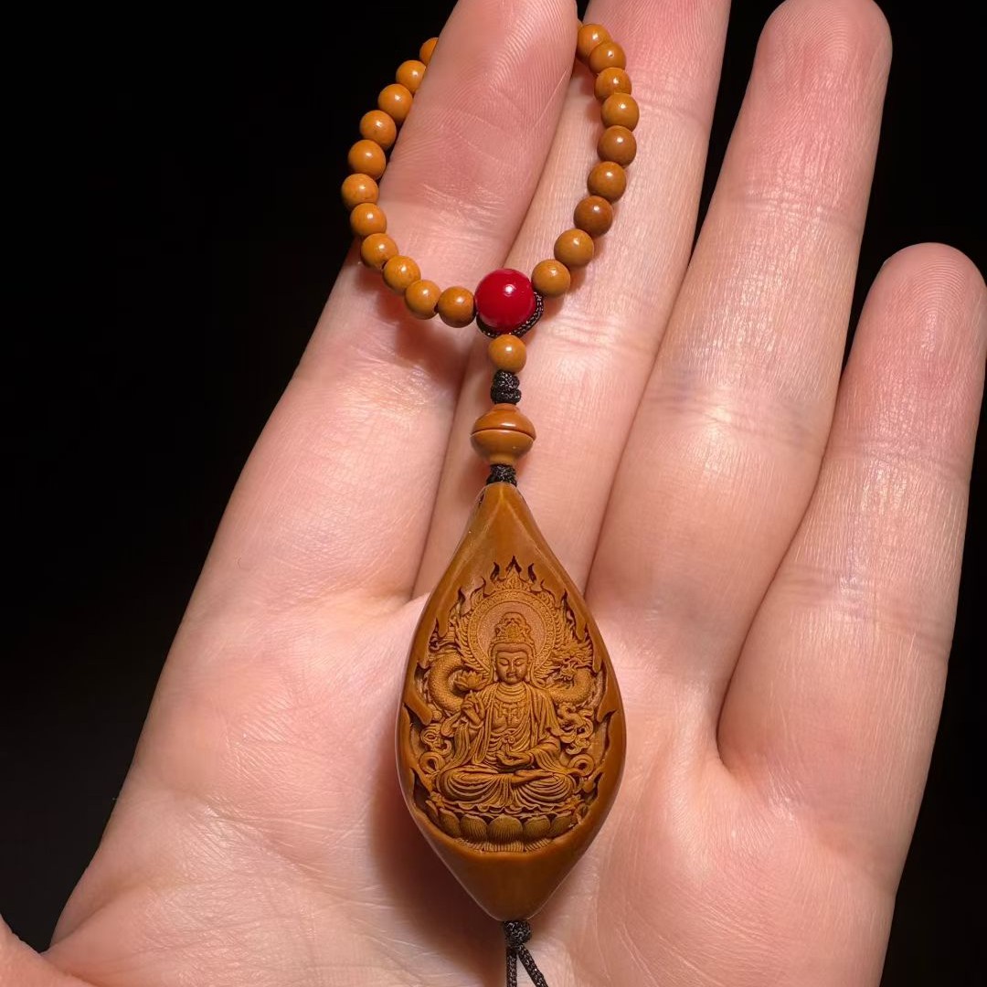 御龙观音手捻把件橄榄核精工雕刻男女同款