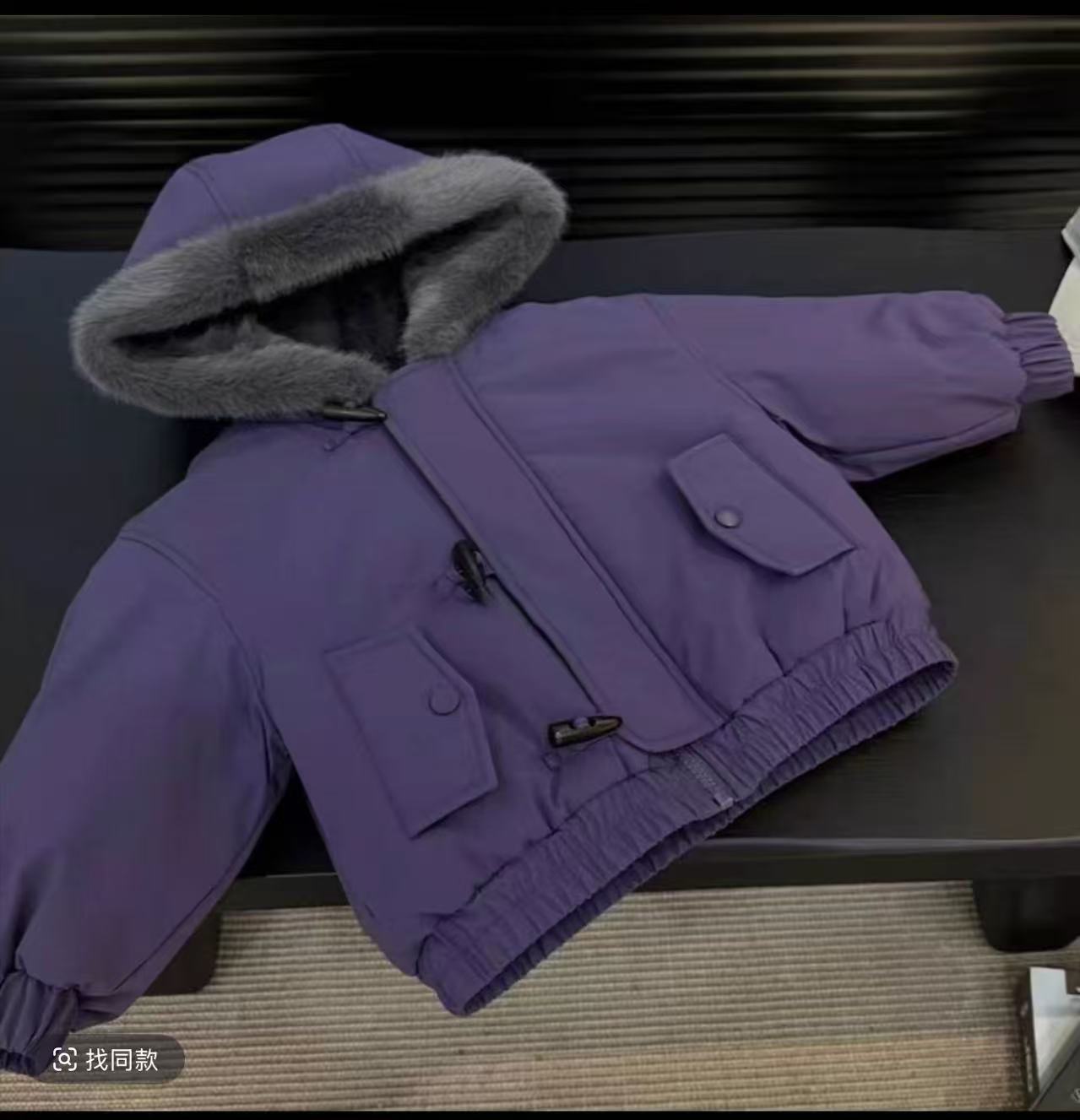 新款时尚男童加绒加厚冬季韩版儿童百搭棉服外套男童棉服女宝冬款