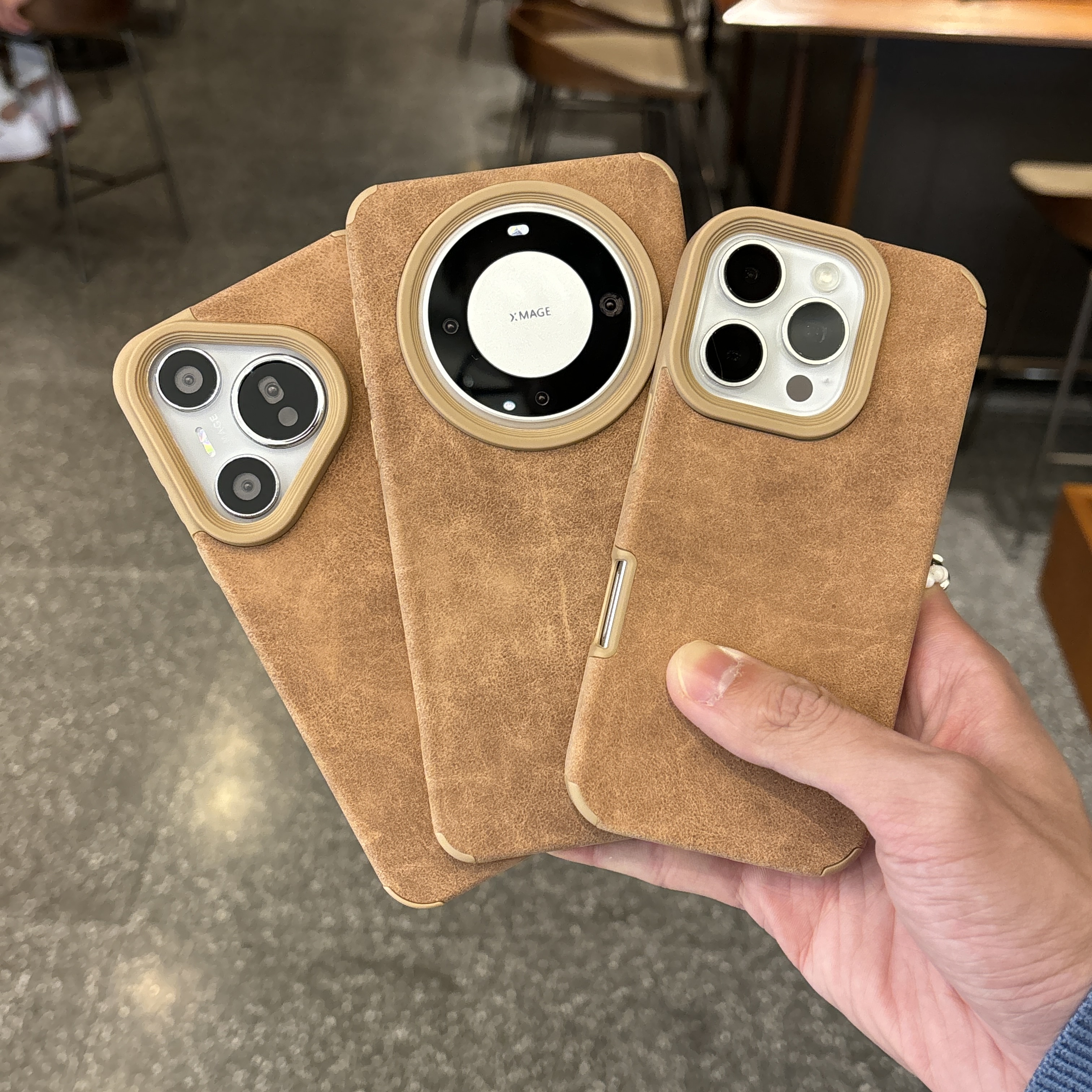 ZMGX秋冬翻毛皮适用苹果17/16promax手机壳华为P70oppo小米15vivo