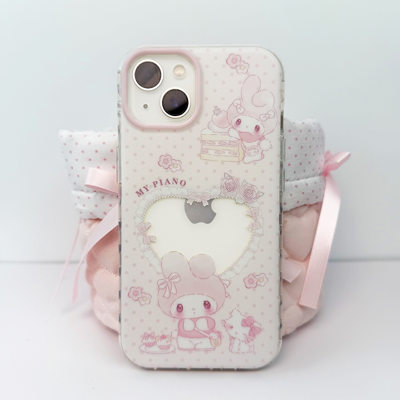 爱心可爱美乐蒂适用于苹果16 17promax手机壳包相机键