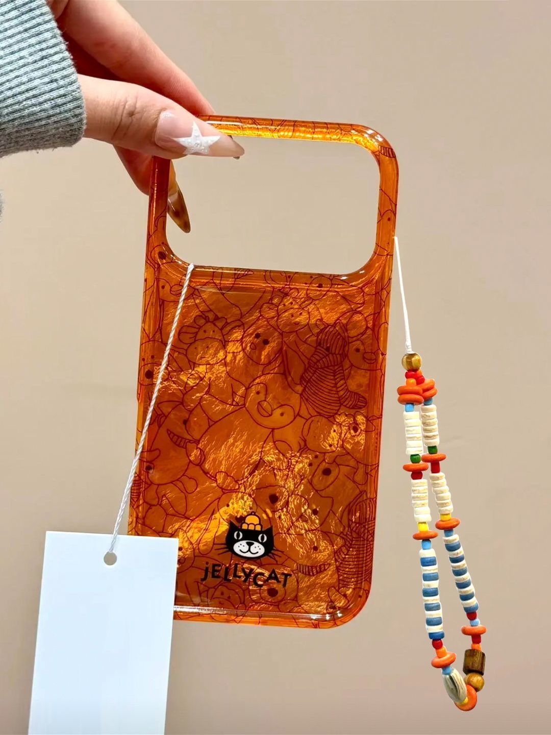 涂鸦吉利猫手链适用苹果17Promax/16手机壳vivo华为荣耀oppo小米