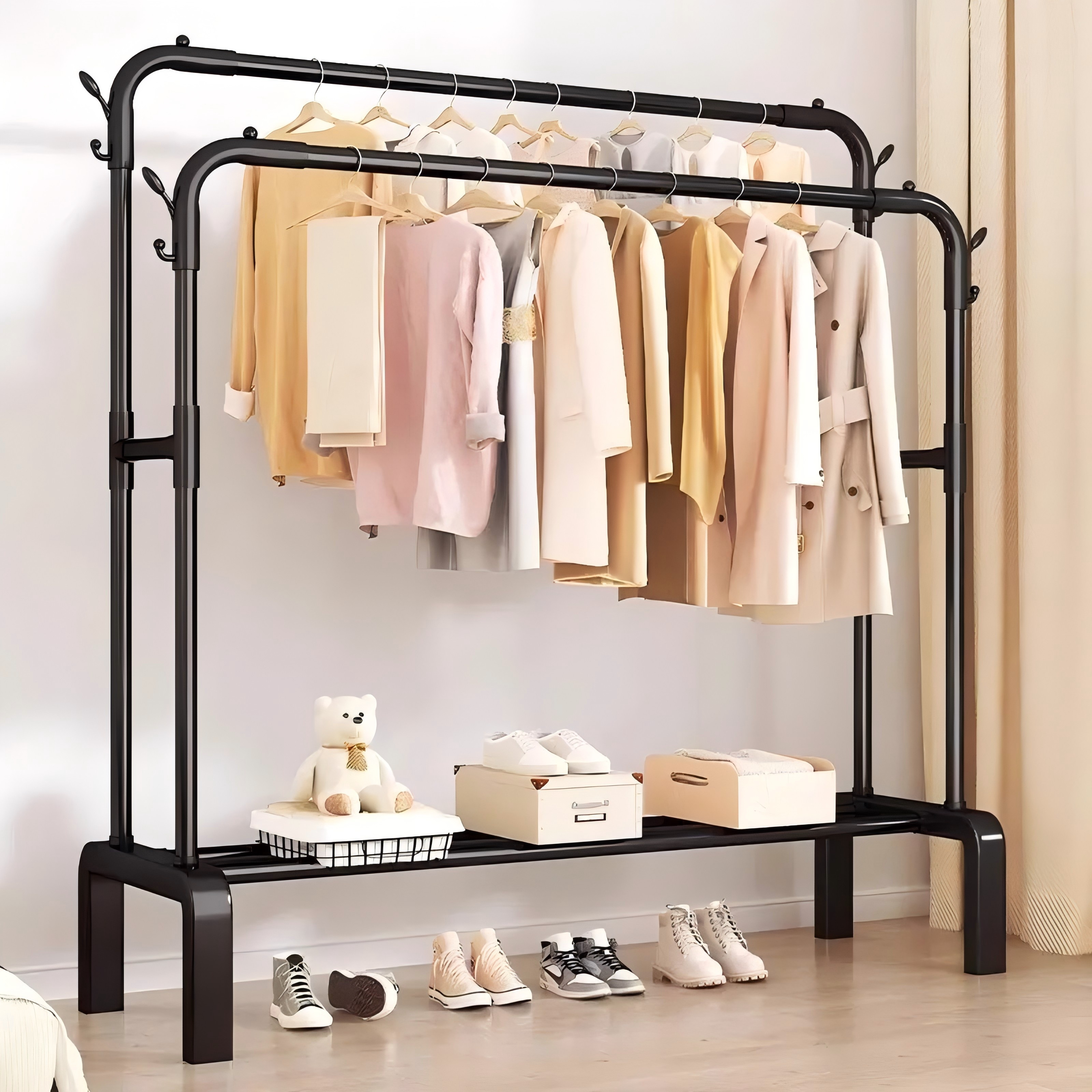 衣架子落地式挂衣服架子卧室晾衣架室内落地衣架出租屋简易衣帽架