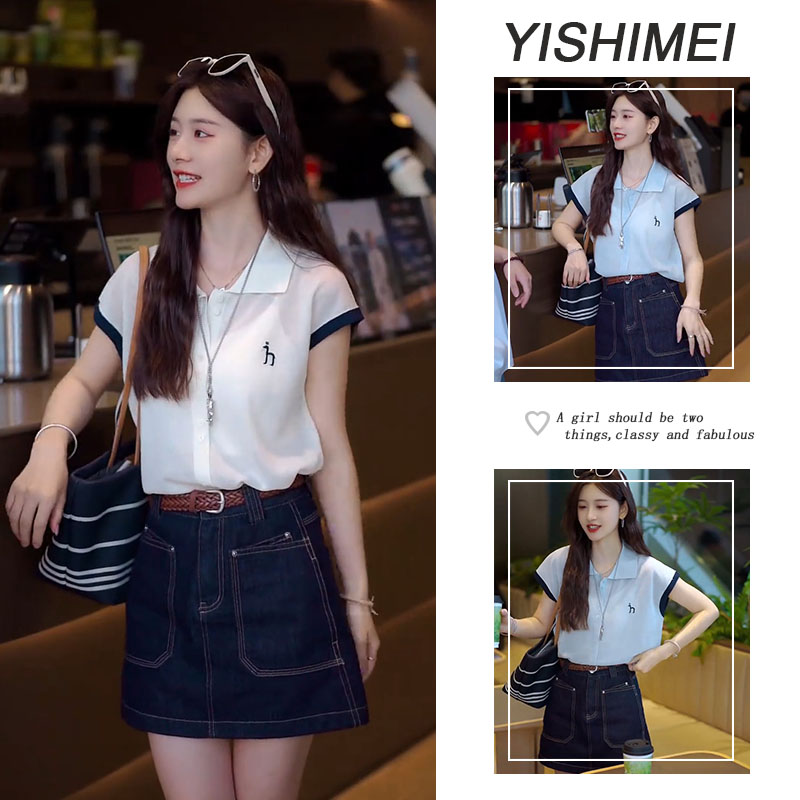 夏季时尚穿搭一整套2025年韩系减龄百搭短袖上衣显瘦洋气衣服女