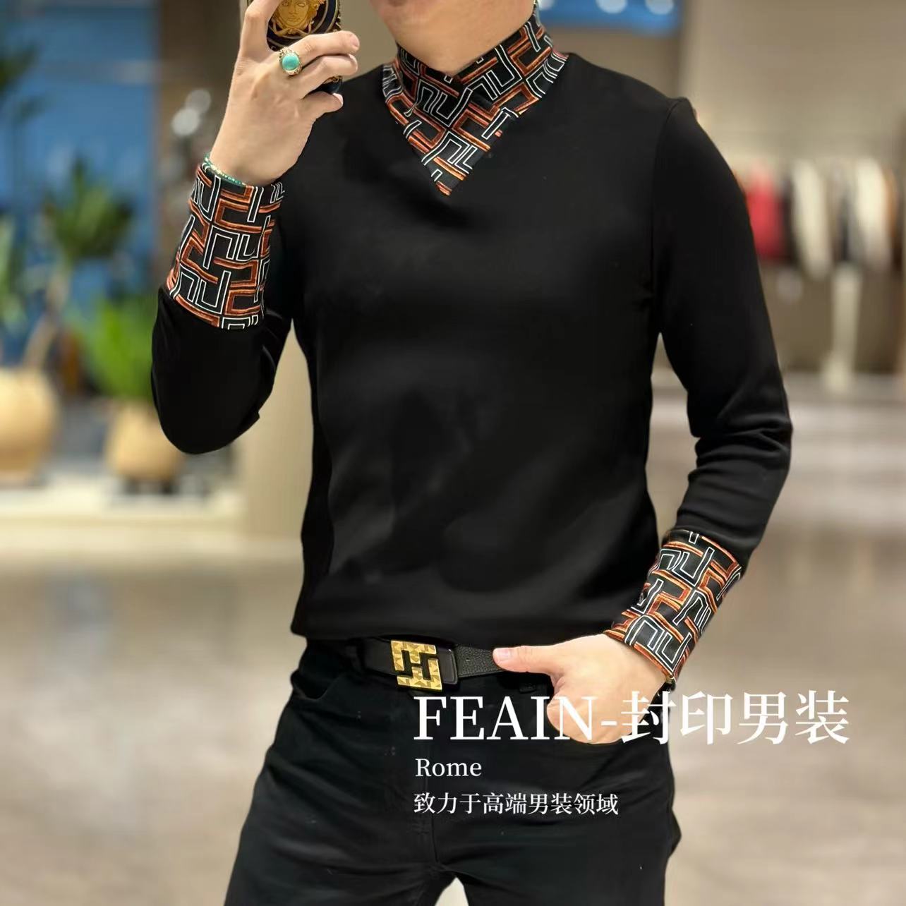 【加绒加厚】高端定制立体修身裁剪交叉领设计加绒加厚卫衣3325